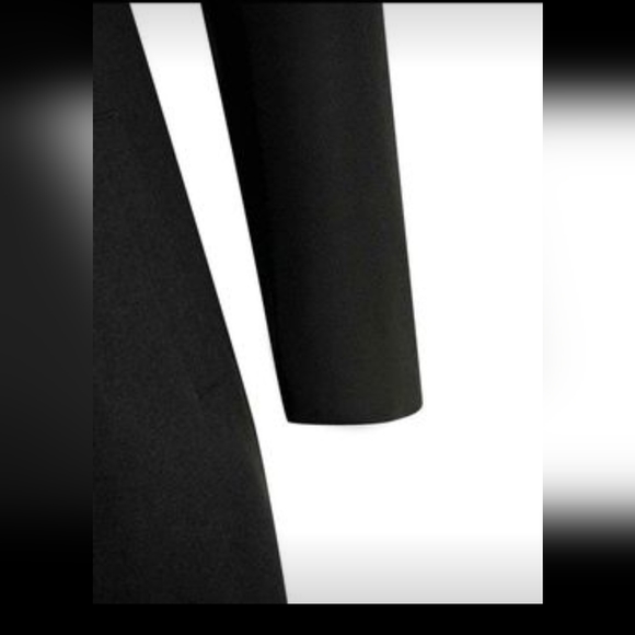 Black Double Breasted Wool like Coat with Slant Pockets - Picture 7 of 16